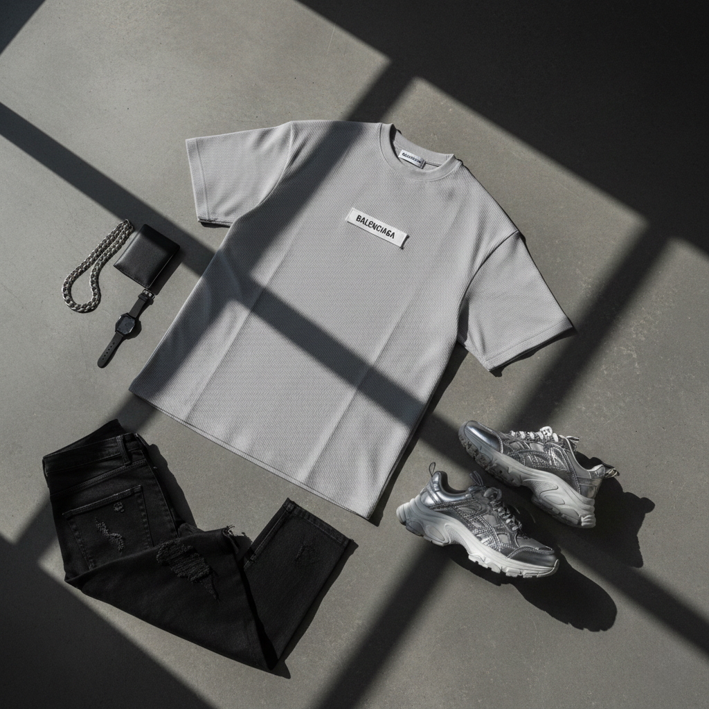 تیشرت مراکشی کبریتی طوسی بالنسیاگا