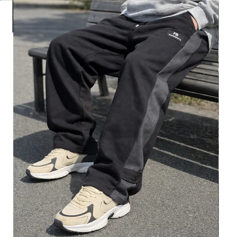 شلوار بنگال مردانه نوار پهن پایین دکمه مدل Mehrad-مشکی