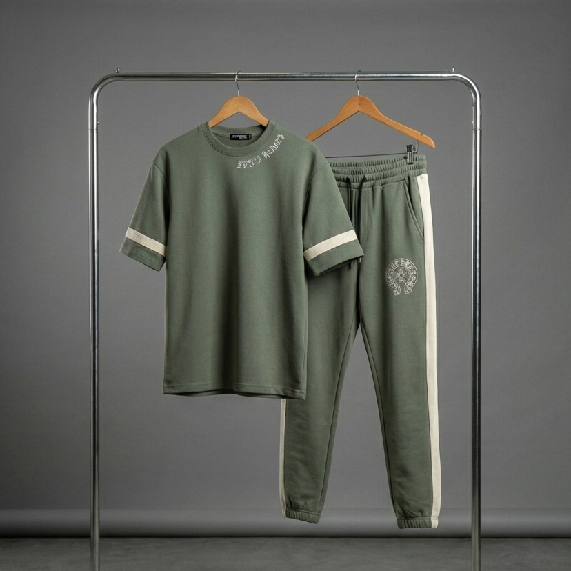 ست تیشرت و شلوار مردانه بنگال کش مدل Salar-سبز