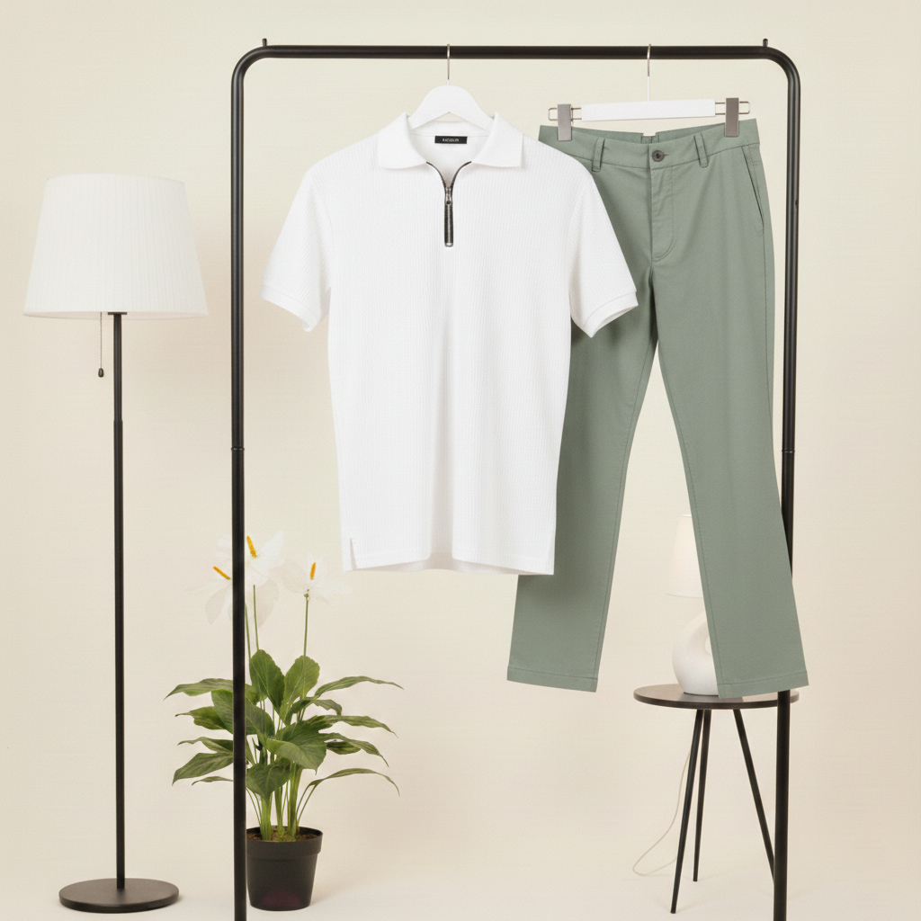 پکیج ست مردانه تیشرت نیم زیپ و شلوار مدل Arashk