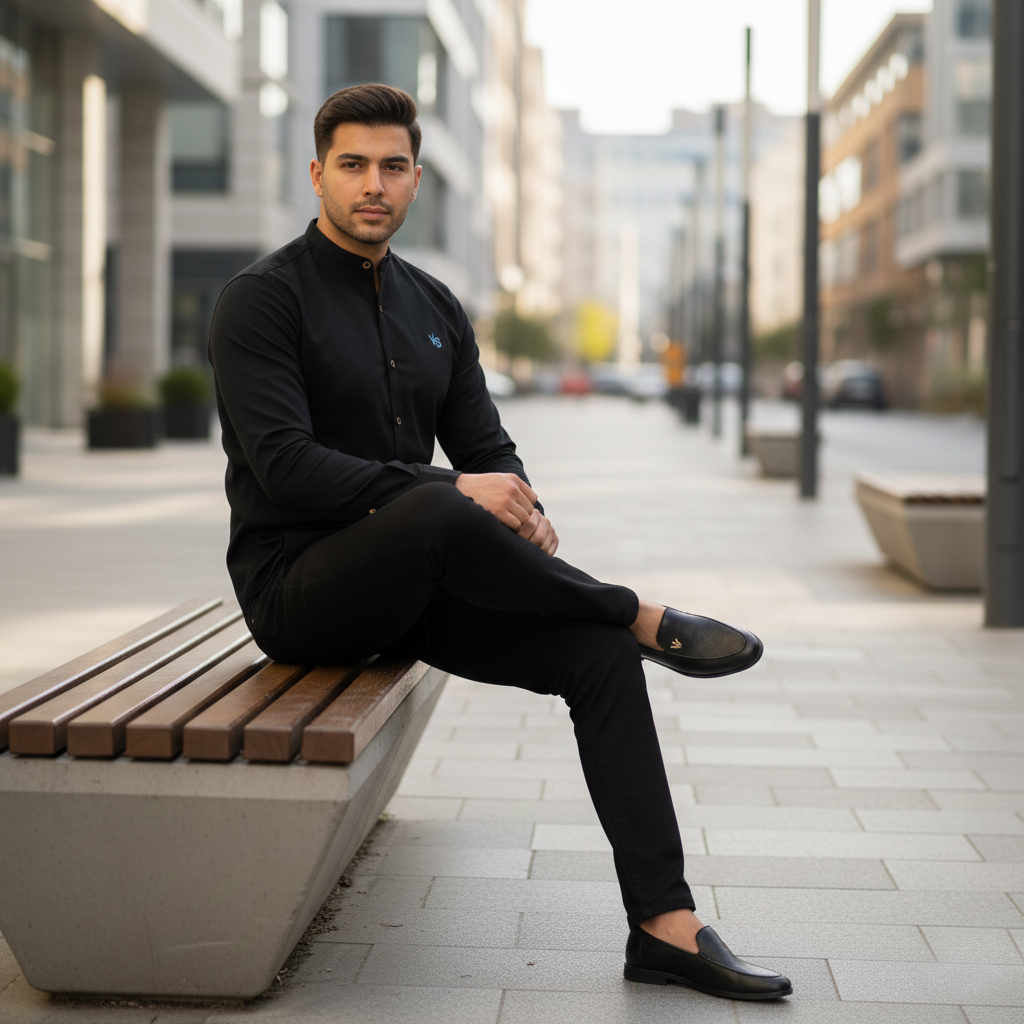 پکیج ست مردانه پیراهن و شلوار و کالج مدل Vafa