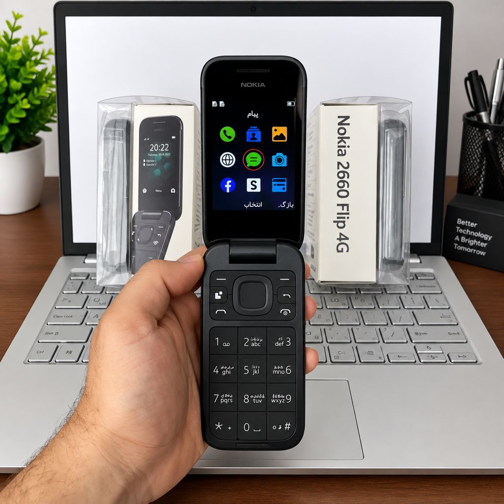 گوشی موبایل تاشو نوکیا Nokia 2660 Flip 4G ظرفیت 128 مگابایت (پک اورجینال)