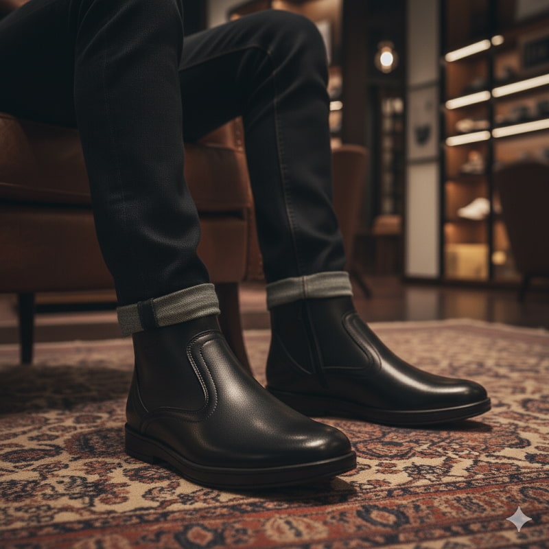 نیم بوت مردانه مشکی مدل Rad