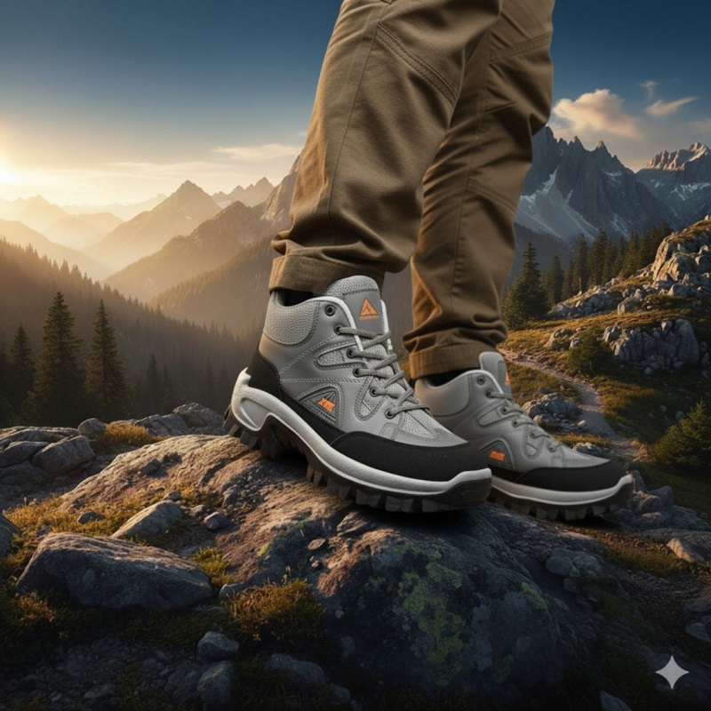 کفش ساقدار مردانه طوسی مدل JAX