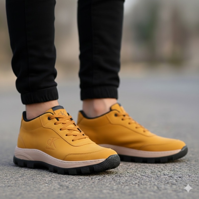 کفش مردانه عسلی CK مدل Behdad