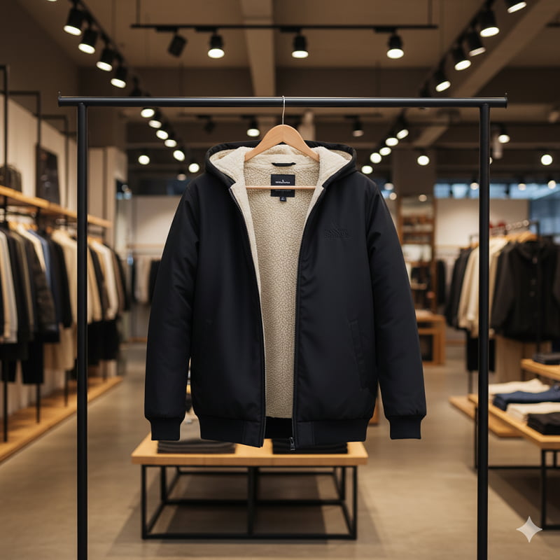 کاپشن مردانه مشکی داخل تمام خز مدل adidas-مشکی